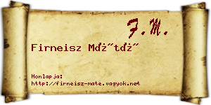 Firneisz Máté névjegykártya